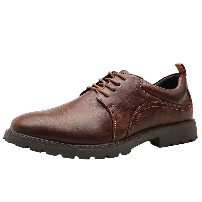 Herre Læder Sko Casual Britisk Stil med Holdbar Gummisål 4