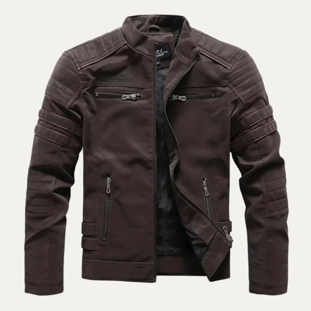 Herre Læderjakke Torino Vintage-Inspireret Regular Fit 2