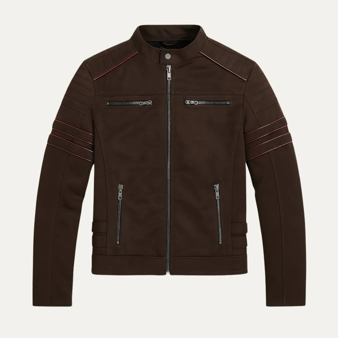 Herre Læderjakke Torino Vintage-Inspireret Regular Fit 5