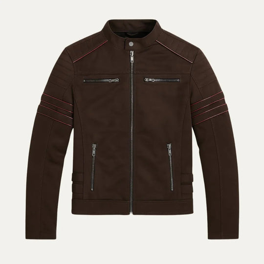 Herre Læderjakke Torino Vintage-Inspireret Regular Fit 5