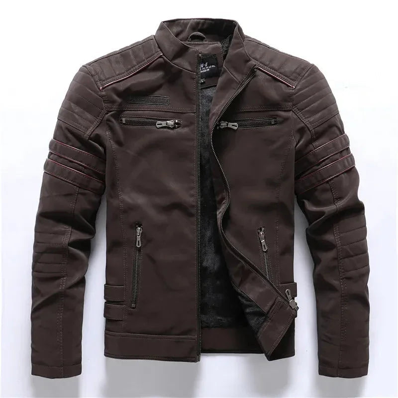 Herre Læderjakke Torino Vintage-Inspireret Regular Fit 8