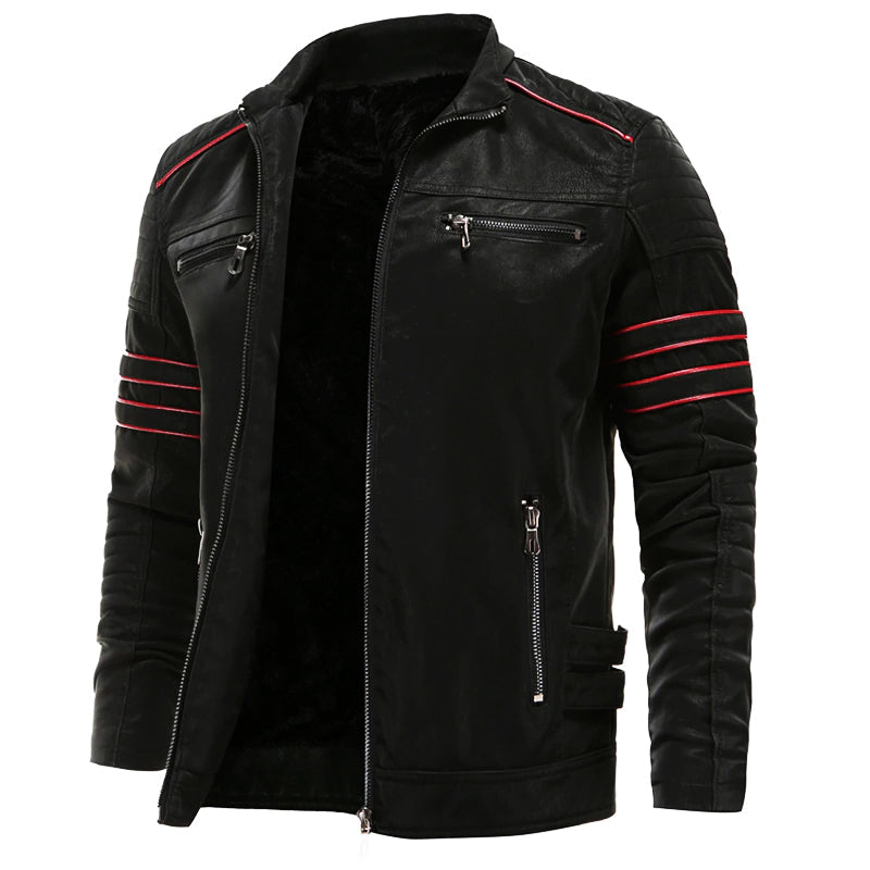 Herre Læderjakke Wolverine Stil Moderne Design 0