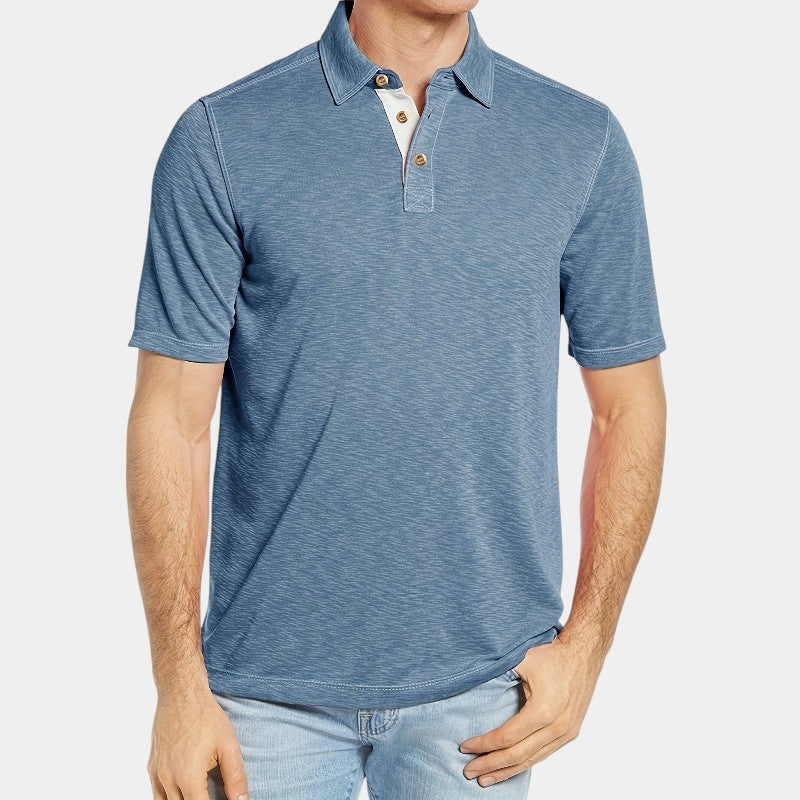 Herre Langærmet Golf T-shirt i Bomuld 1