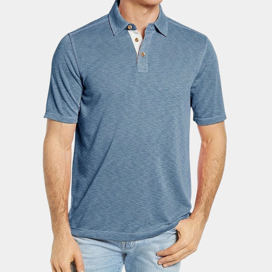Herre Langærmet Golf T-shirt i Bomuld 1