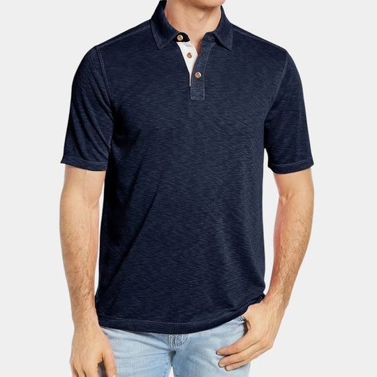 Herre Langærmet Golf T-shirt i Bomuld 4