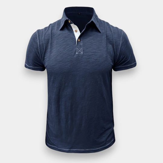 Herre Langærmet Golf T-shirt i Bomuld 6