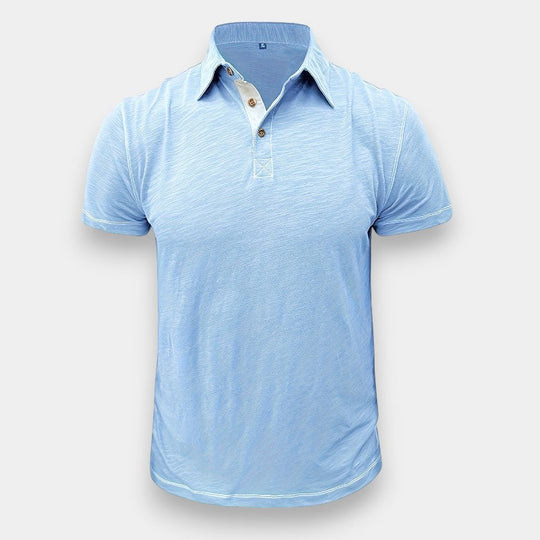 Herre Langærmet Golf T-shirt i Bomuld 8