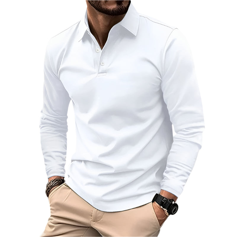 Herre Langærmet Polo T-shirt Casual Design 0