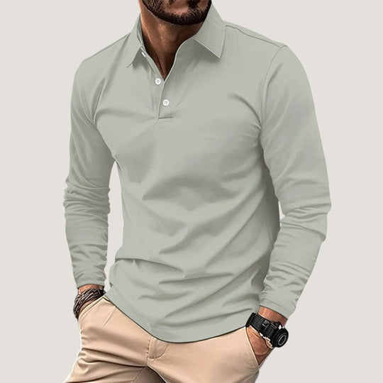Herre Langærmet Polo T-shirt Casual Design 5