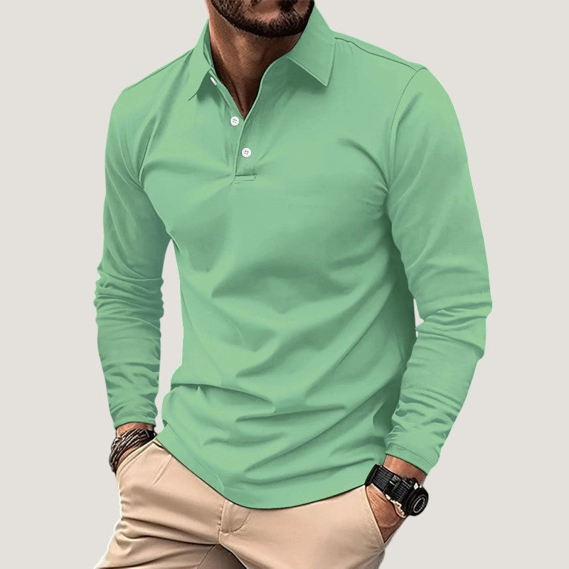 Herre Langærmet Polo T-shirt Casual Design 6