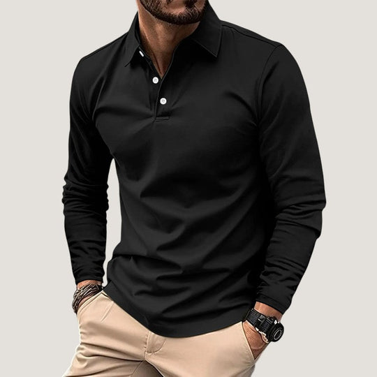 Herre Langærmet Polo T-shirt Casual Design 7