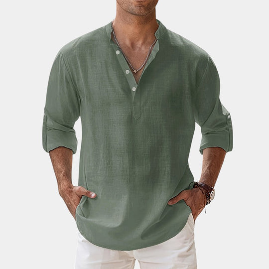 Herre Langærmet Skjorte Casual Vintage 5
