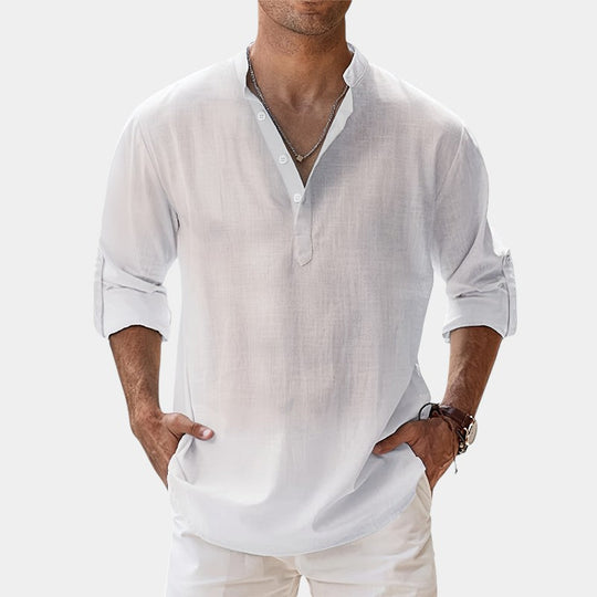 Herre Langærmet Skjorte Casual Vintage 9