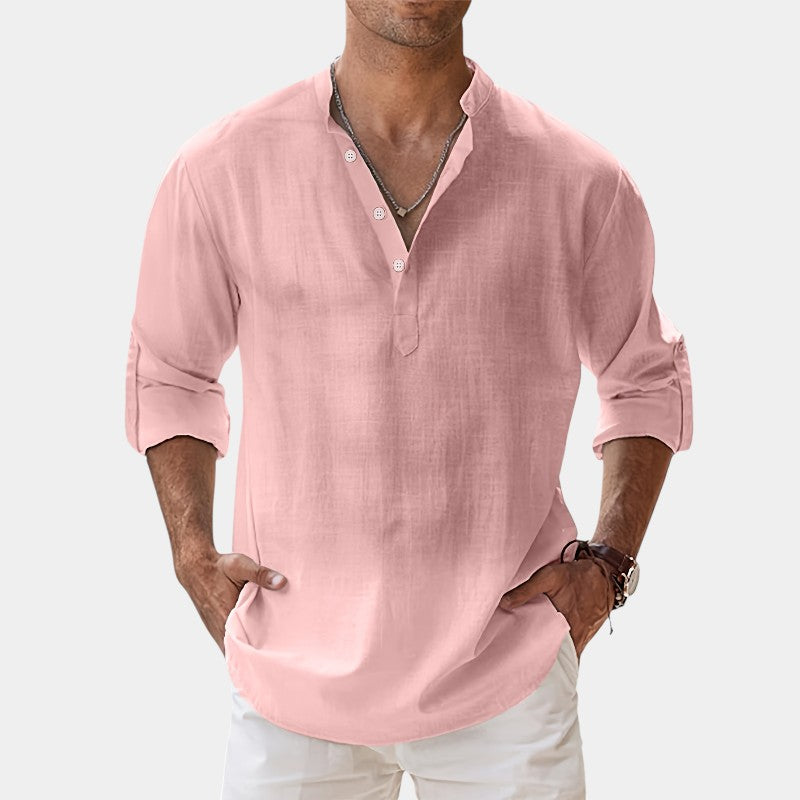 Herre Langærmet Skjorte Casual Vintage Design 4