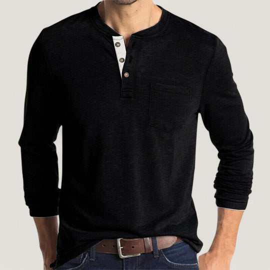 Herre Langærmet T-shirt Klassisk Design 2