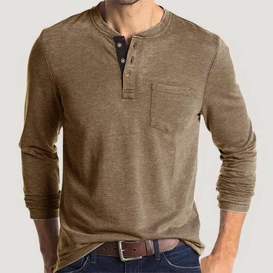 Herre Langærmet T-shirt Klassisk Design 3