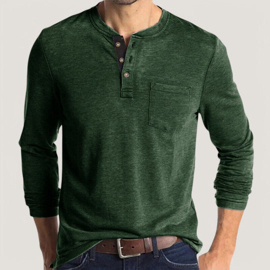 Herre Langærmet T-shirt Klassisk Design 6