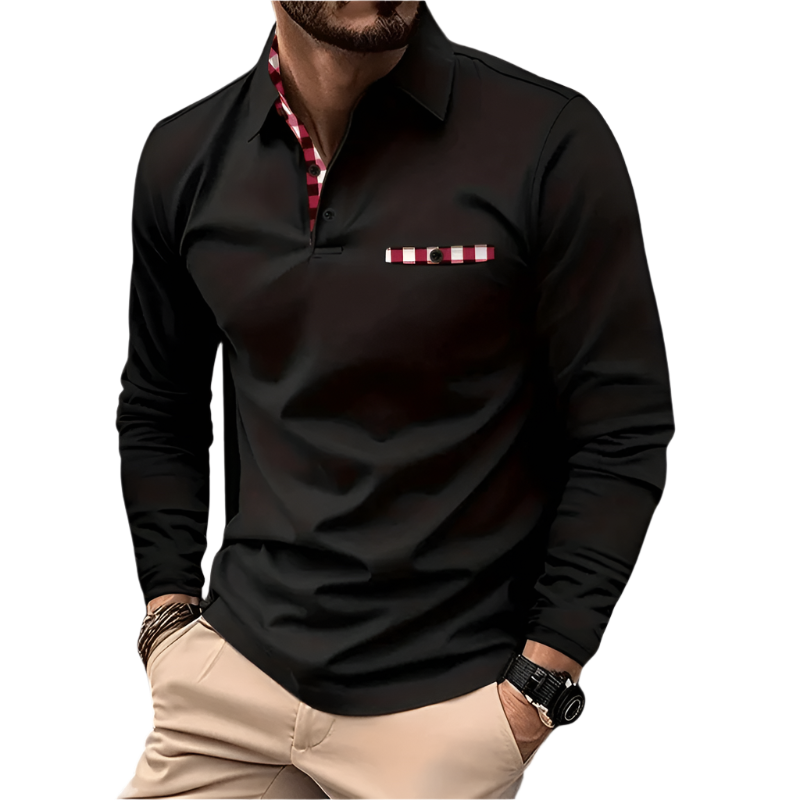 Herre Langærmet T-shirt Komfortabel Stil Polyester 0
