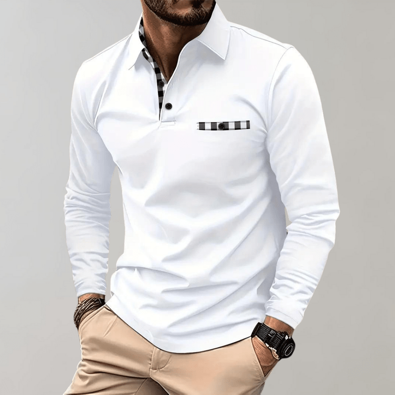 Herre Langærmet T-shirt Komfortabel Stil Polyester 10