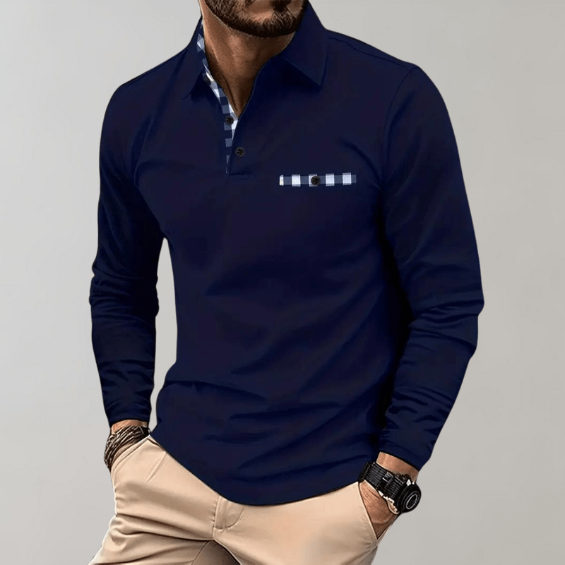Herre Langærmet T-shirt Komfortabel Stil Polyester 5