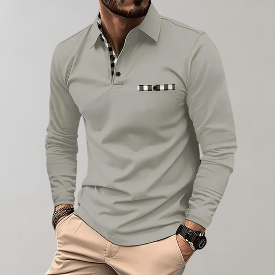 Herre Langærmet T-shirt Komfortabel Stil Polyester 9