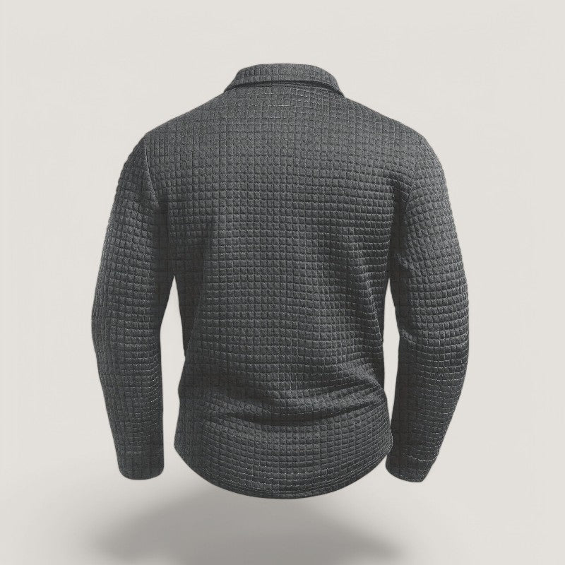 Herre Langærmet T Shirt Stribet Polyester med Skjortekrave 5