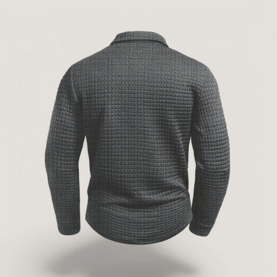 Herre Langærmet T Shirt Stribet Polyester med Skjortekrave 5