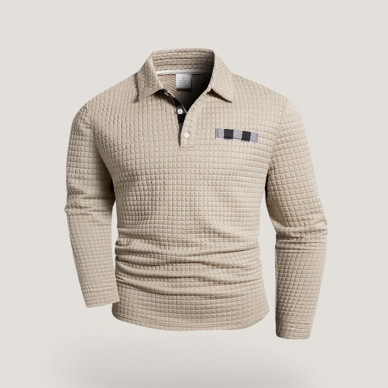 Herre Langærmet T Shirt Stribet Polyester med Skjortekrave 8