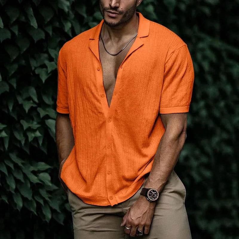 Herre Lin Skjorte Casual Sommer Stil 5