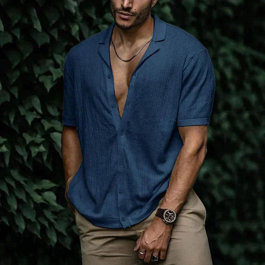 Herre Lin Skjorte Casual Sommer Stil 6