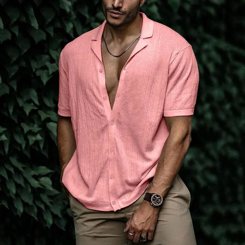 Herre Lin Skjorte Casual Sommer Stil 7