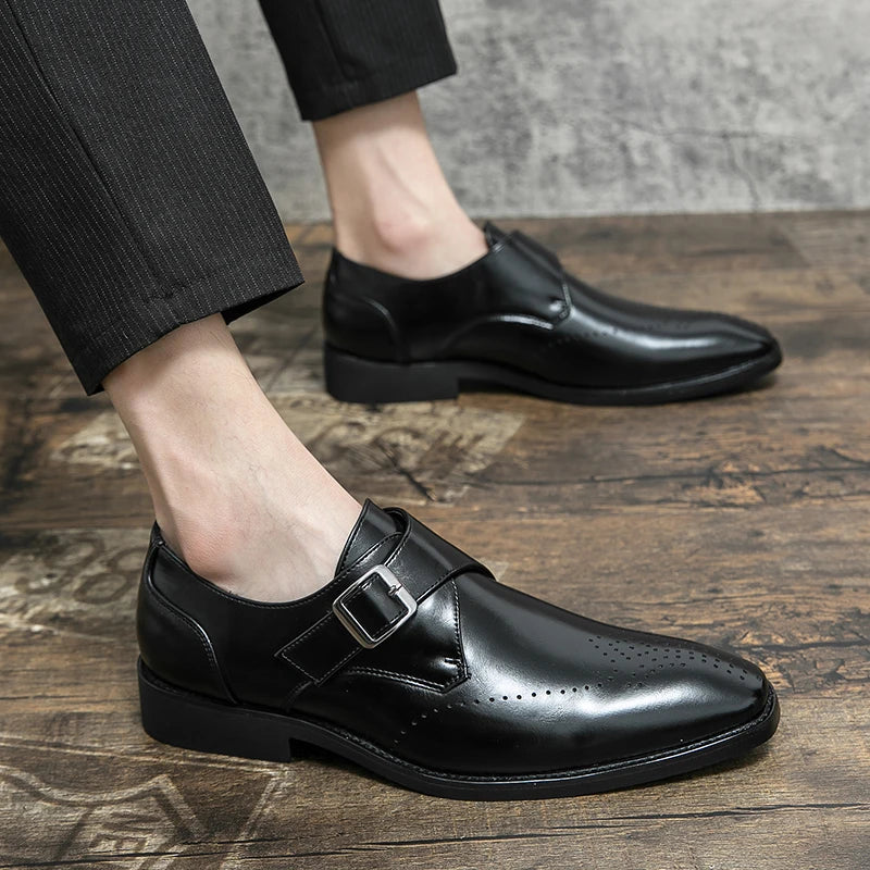 Herre Loafers Casual Sko til Festlige Anledninger, Slip-On Design, Læder og Skridsikker Sål 2