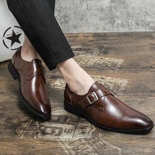 Herre Loafers Casual Sko til Festlige Anledninger, Slip-On Design, Læder og Skridsikker Sål 5