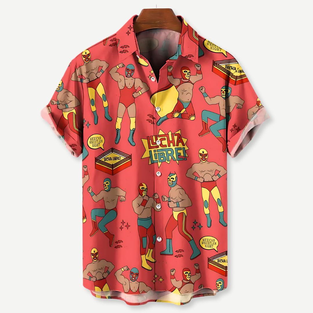 Herre Lucha Libre Skjorte Afslappet Design 2