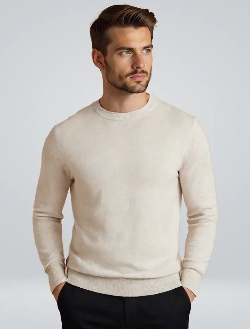 Herre Lyocell Trøje Minimalistisk Stil 1