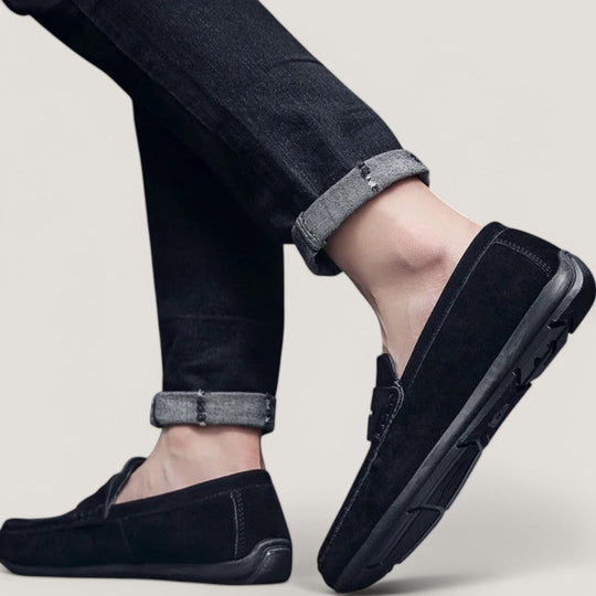 Herre Mokkasiner Suede Skridsikker Sål Komfortabel Design 4