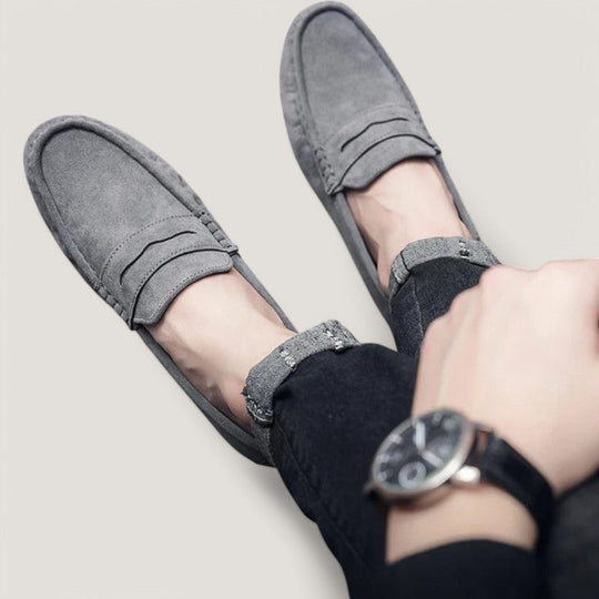 Herre Mokkasiner Suede Skridsikker Sål Komfortabel Design 5