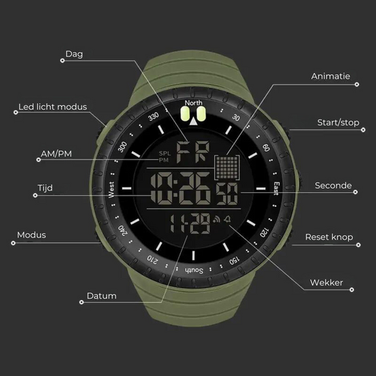 Herre Outdoor Ur Multifunktionelt 3