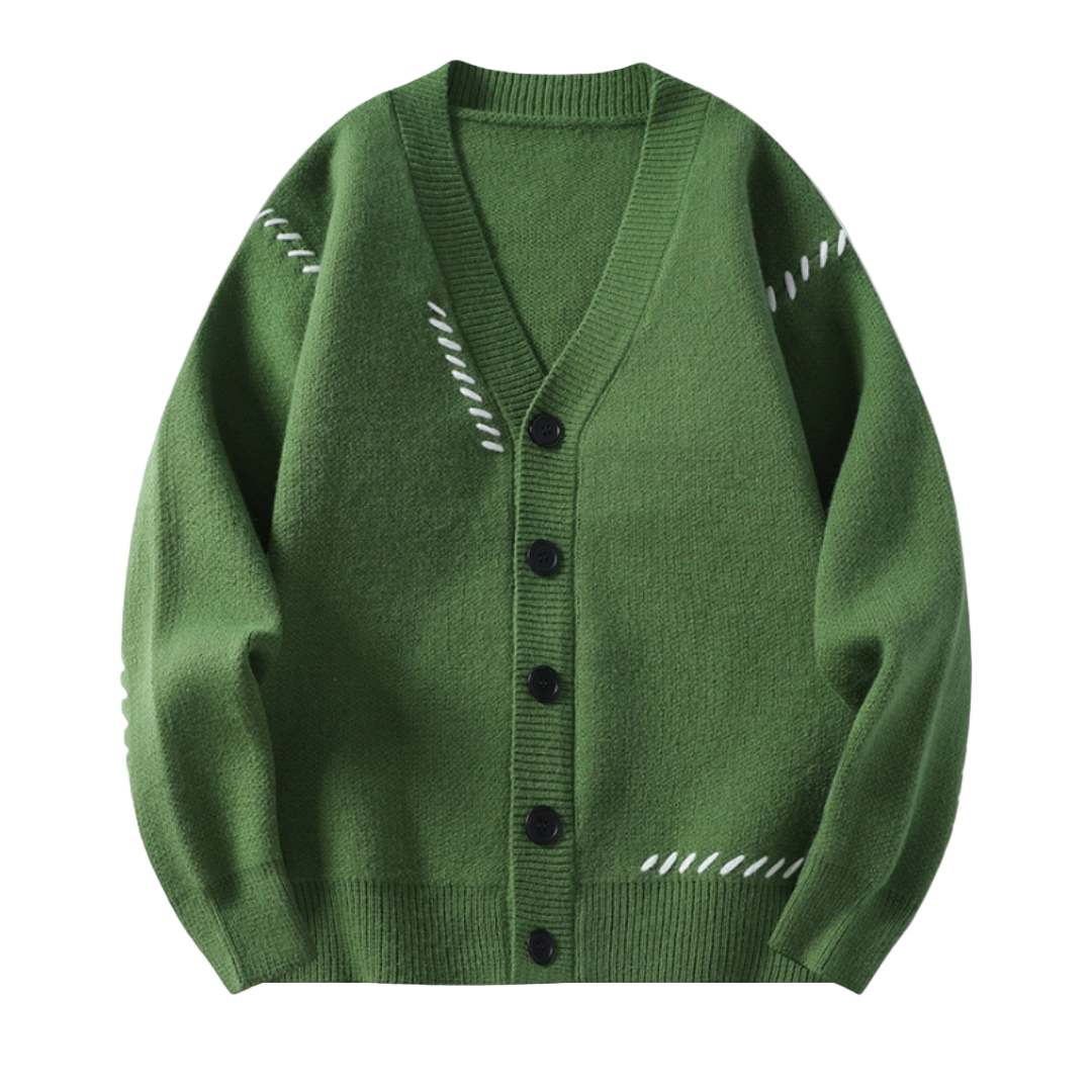 Herre Oversize Cardigan Med Knapper 0