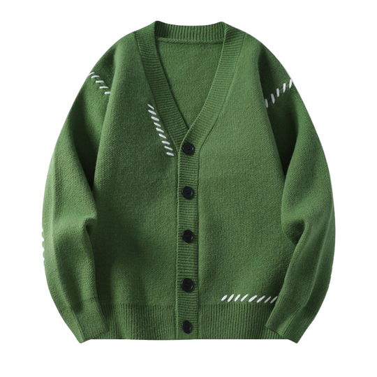 Herre Oversize Cardigan Med Knapper 0