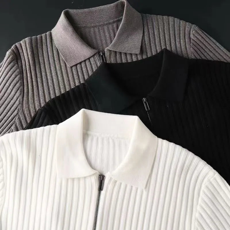 Herre Polo Sweater med Lynlås 2