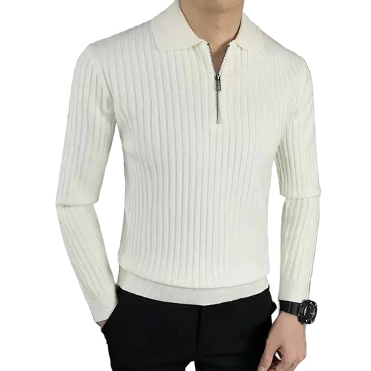 Herre Polo Sweater med Lynlås 3
