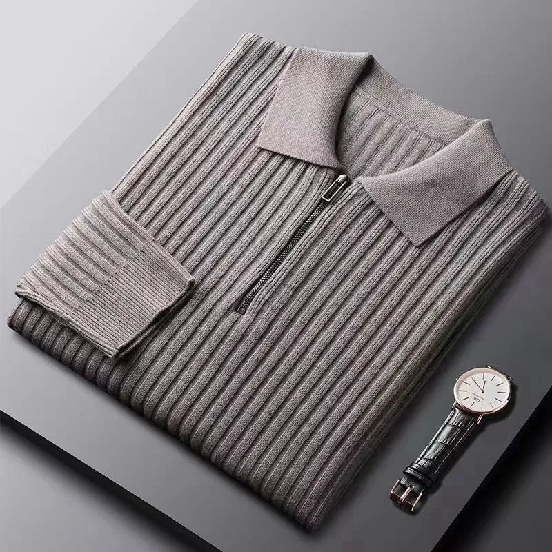 Herre Polo Sweater med Lynlås 7