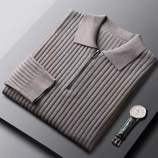 Herre Polo Sweater med Lynlås 7