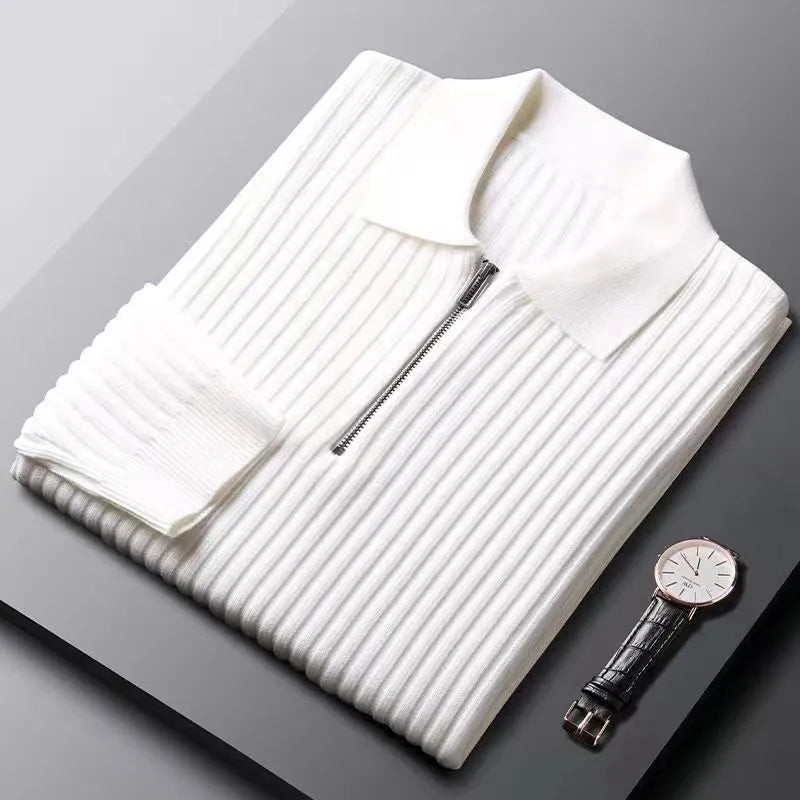 Herre Polo Sweater med Lynlås 8