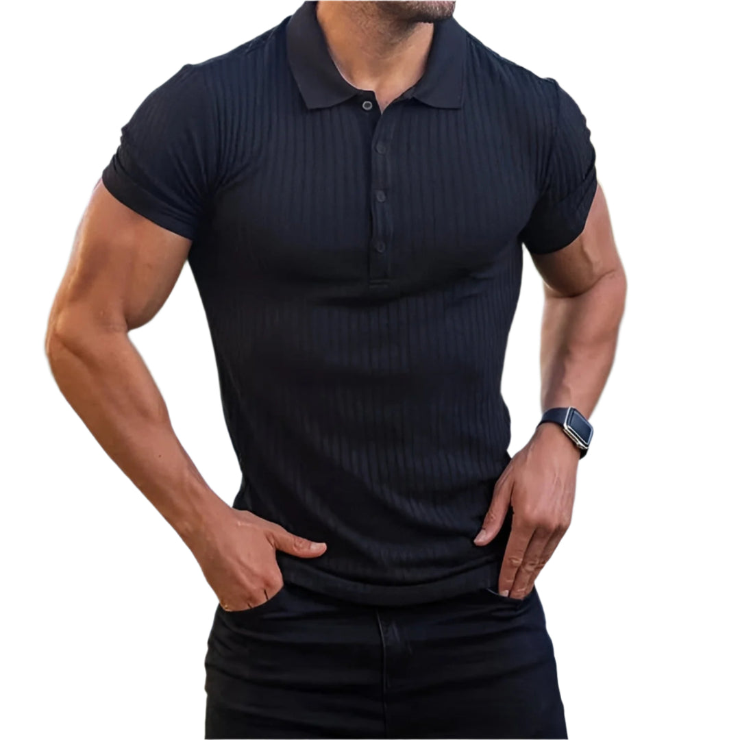 Herre Polo T-shirt Ribbet Chiffon 1