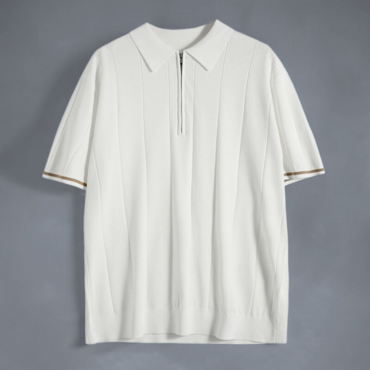 Herre Polo T-shirt i Bomuld med Quarter-Zip 5