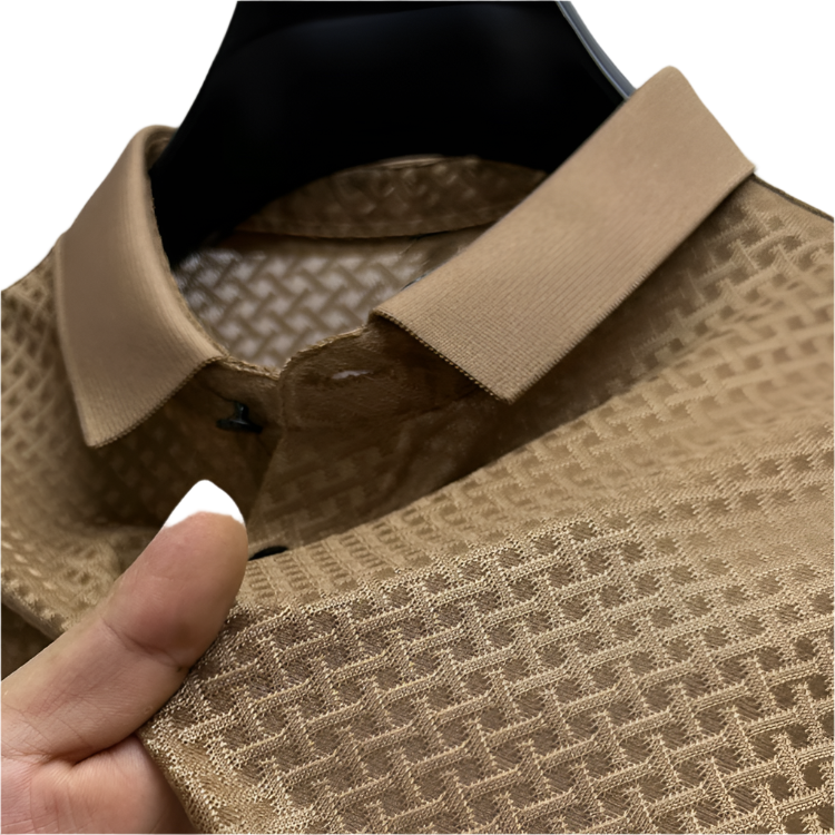 Herre Premium Polo T-shirt i Silke 0