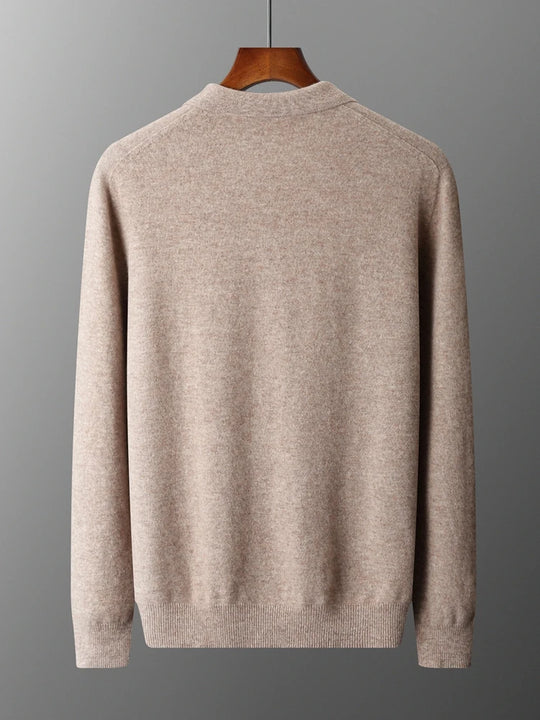Herre Pullover Uldtrøje med Polo Krave i Merino Uld 3
