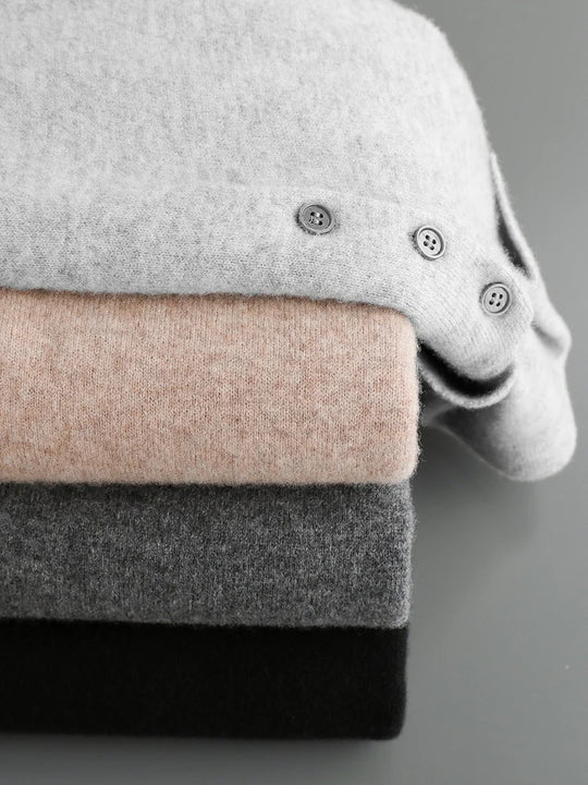 Herre Pullover Uldtrøje med Polo Krave i Merino Uld 5